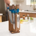 The Kinetic 360 – Rotating Natural Acacia Magnetic Knife Block