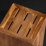 The Kinetic 360 – Rotating Natural Acacia Magnetic Knife Block