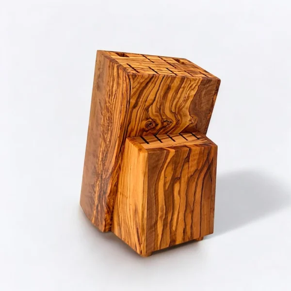 The Mediterranean Grove – Handcrafted Solid Olive Wood Knife Block