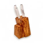 The Mediterranean Grove – Handcrafted Solid Olive Wood Knife Block