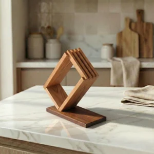 The Nordic Slant – Artisan Open-Frame Solid Wood Knife Block (3)