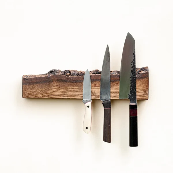 The Oak Horizon – Handcrafted Live Edge Magnetic Knife Gallery