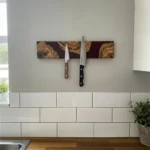 The Olive River – Artisan Handmade Olive Wood & Epoxy Magnetic Knife Holder