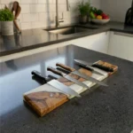 The Olive River – Artisan Handmade Olive Wood & Epoxy Magnetic Knife Holder