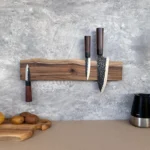 The Raw Walnut Horizon – Live Edge Artisan Magnetic Knife Holder