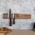 The Raw Walnut Horizon – Live Edge Artisan Magnetic Knife Holder