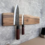 The Raw Walnut Horizon – Live Edge Artisan Magnetic Knife Holder