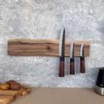 The Raw Walnut Horizon – Live Edge Artisan Magnetic Knife Holder