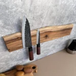 The Raw Walnut Horizon – Live Edge Artisan Magnetic Knife Holder