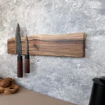 The Raw Walnut Horizon – Live Edge Artisan Magnetic Knife Holder