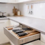 The Sculpted Drawer Vault – Artisan In-Drawer Wooden Knife Organizer