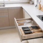 The Sculpted Drawer Vault – Artisan In-Drawer Wooden Knife Organizer