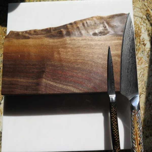 The Walnut Wild-Edge – Handcrafted Neodymium Magnetic Knife Rack